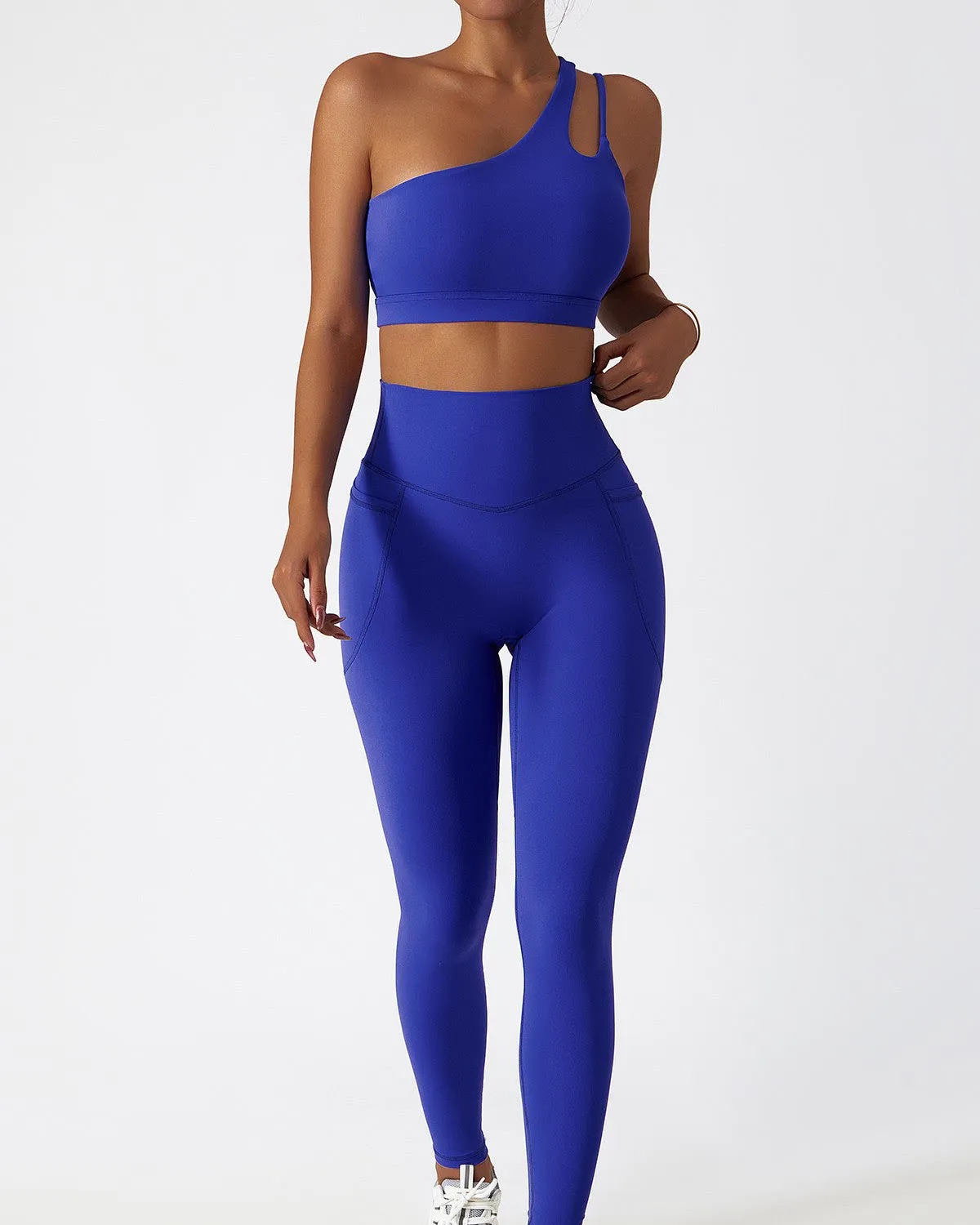 One Shoulder Asymmetrical Yoga Bra