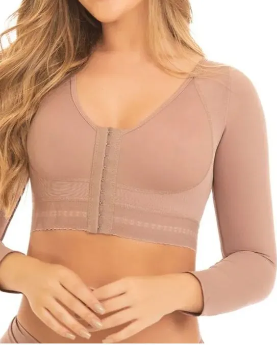 Tops moldeadores para mujer, compresión de brazo, poscirugía, cierre frontal, sujetador, camiseta sin mangas, ropa moldeadora