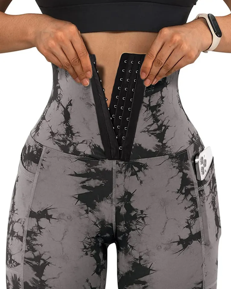 High Compression Tummy Control Skinny Fitness Leggings With Pockets