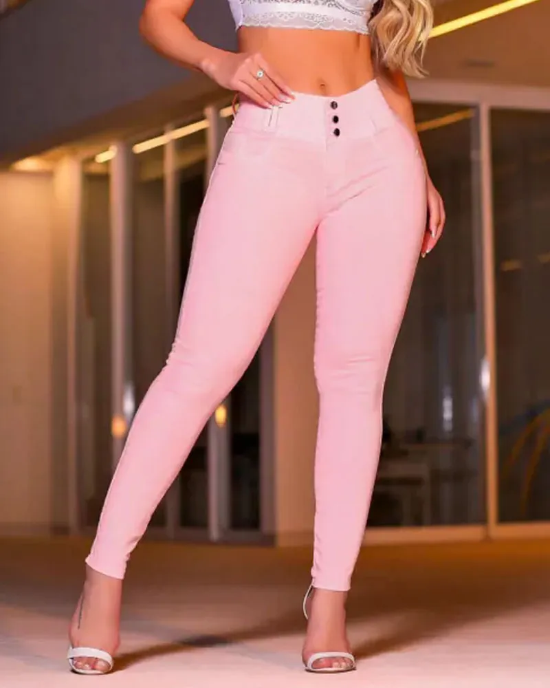 Jeans With Elastic Waistband And Hip Lift (Pre-Sale)