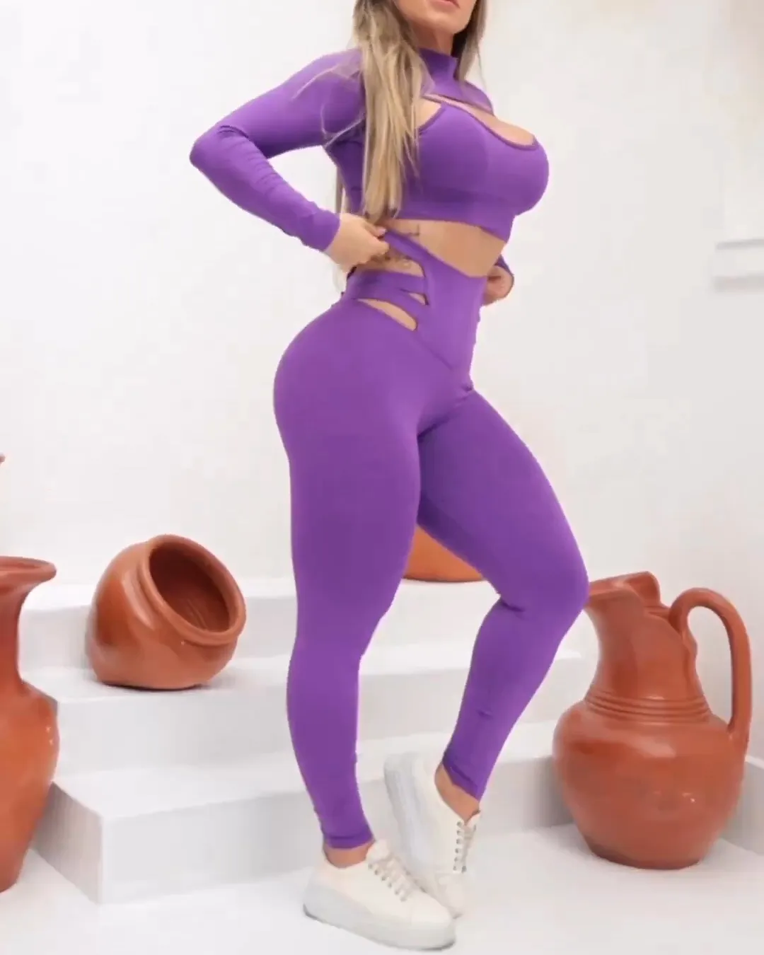 Fitness Purple Strappy Set