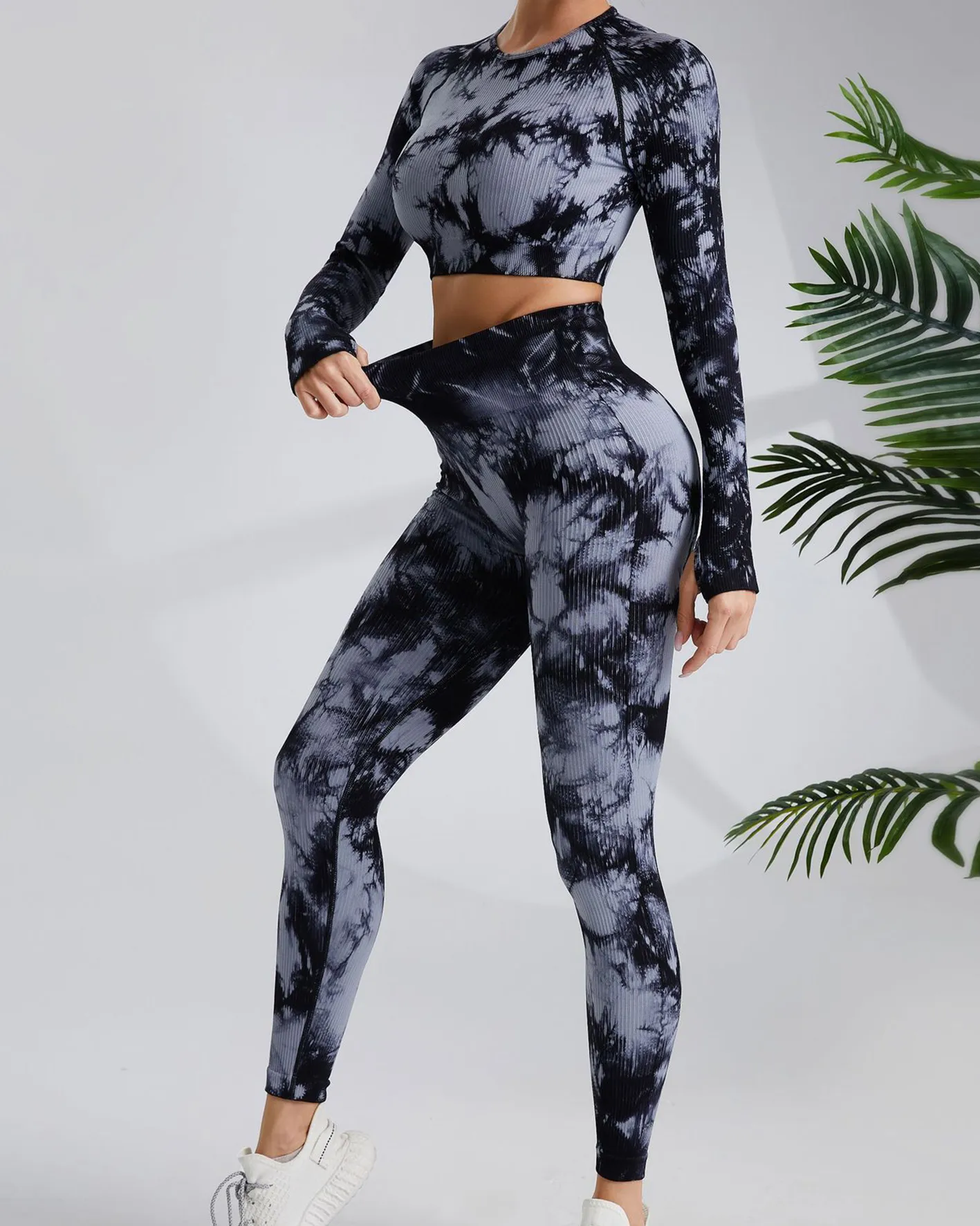 Tie-Dye Yoga Long-Sleeved Suit