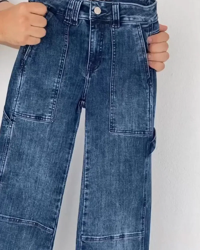 Cargo Style Baggy Jeans With Large Pockets (Pre-Sale)