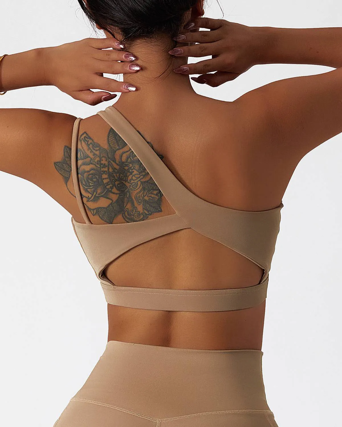 One Shoulder Asymmetrical Yoga Bra