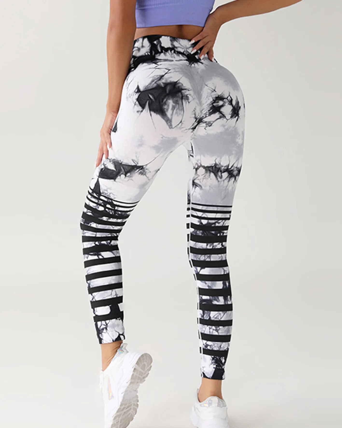High-Waisted Hip Lift Tie-Dye Yoga Pants