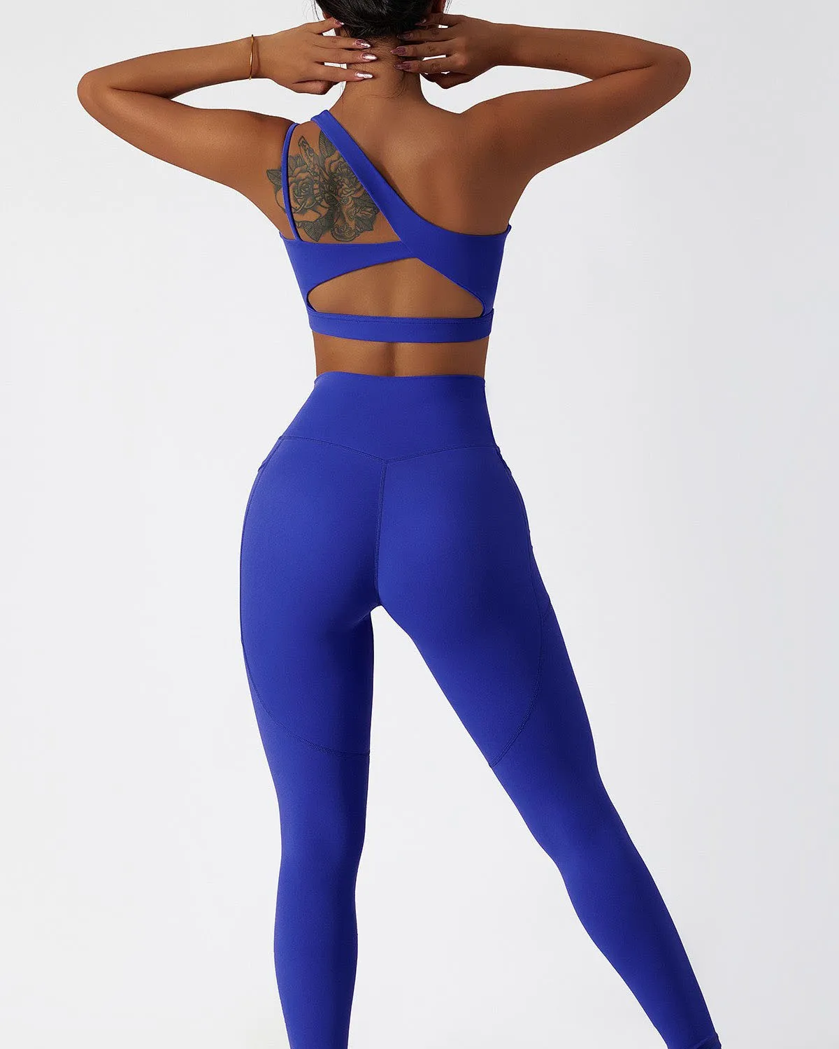 One Shoulder Asymmetrical Yoga Bra