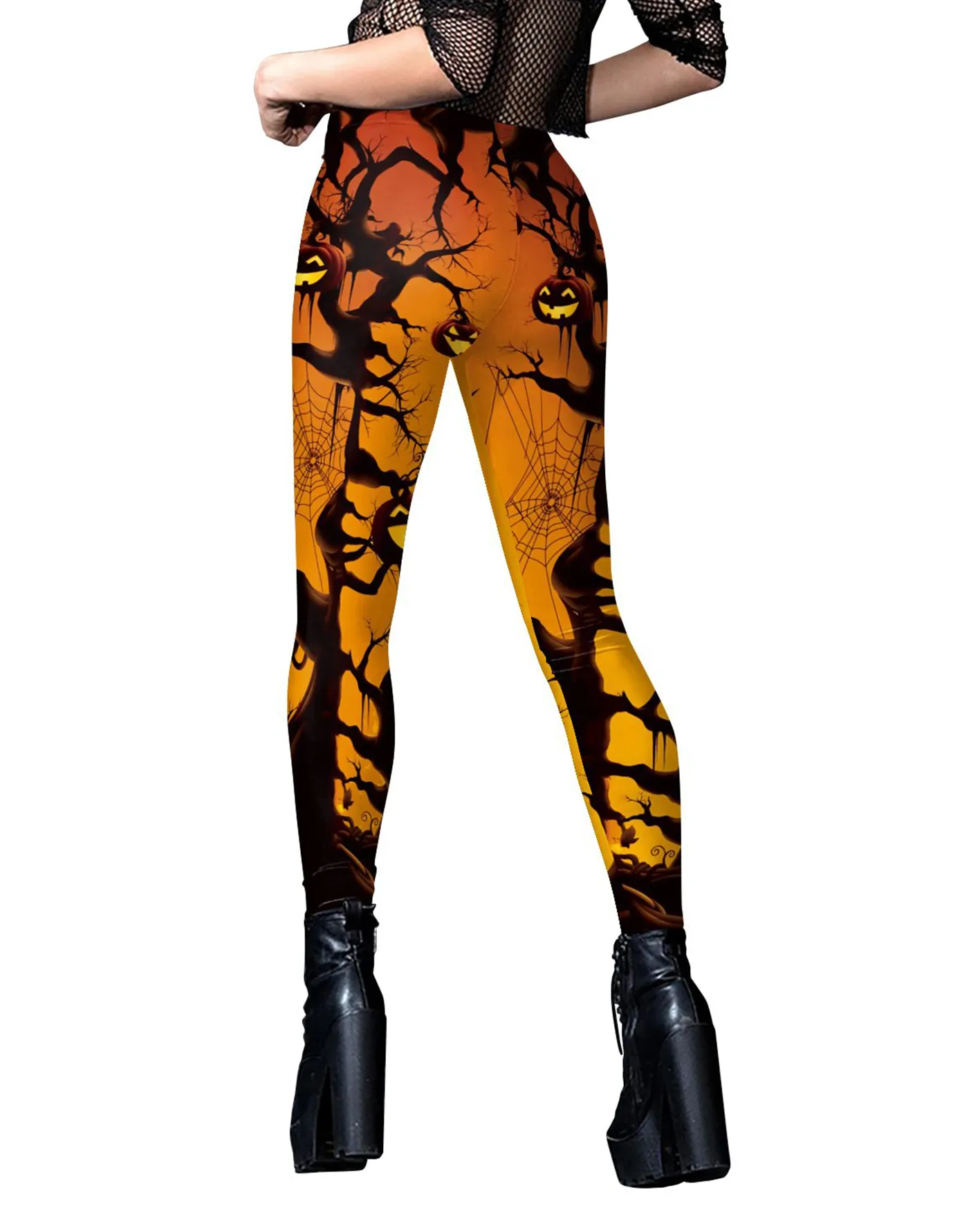Halloween 3d Print Sport Hip Lift Tight-Fitting Long Pants