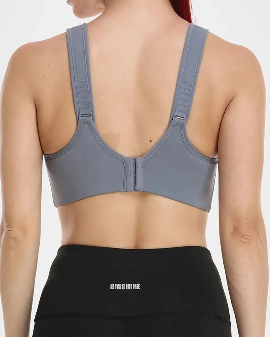Sujetador deportivo High Impact Full Coverage Plus Size - Gris