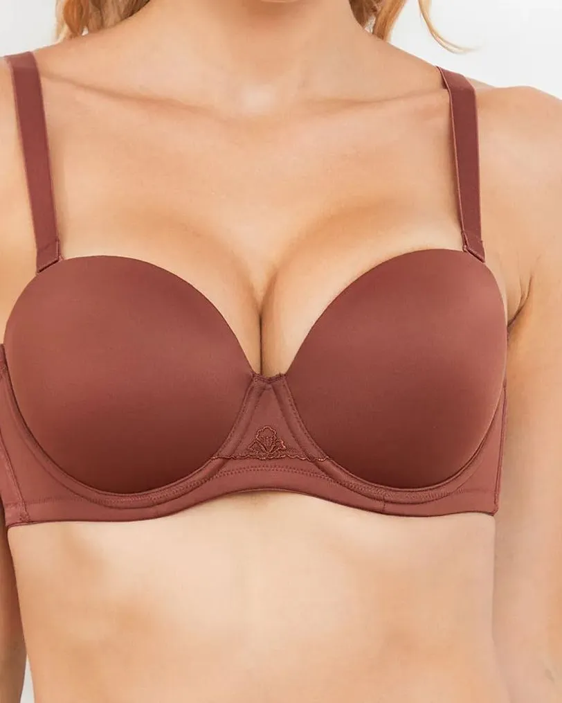 Sujetador de contorno multiposición sin tirantes con aros de figura completa