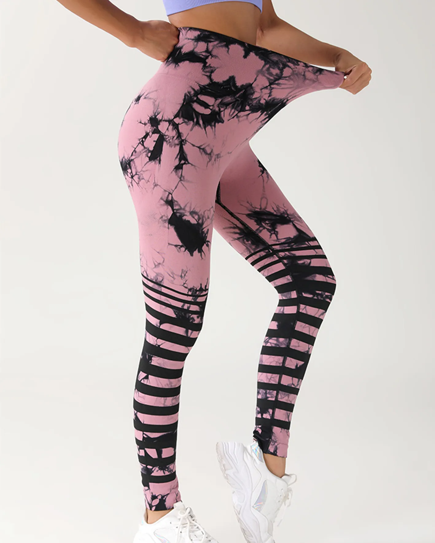 High-Waisted Hip Lift Tie-Dye Yoga Pants
