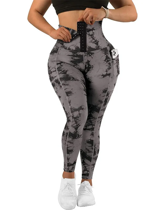High Compression Tummy Control Skinny Fitness Leggings With Pockets