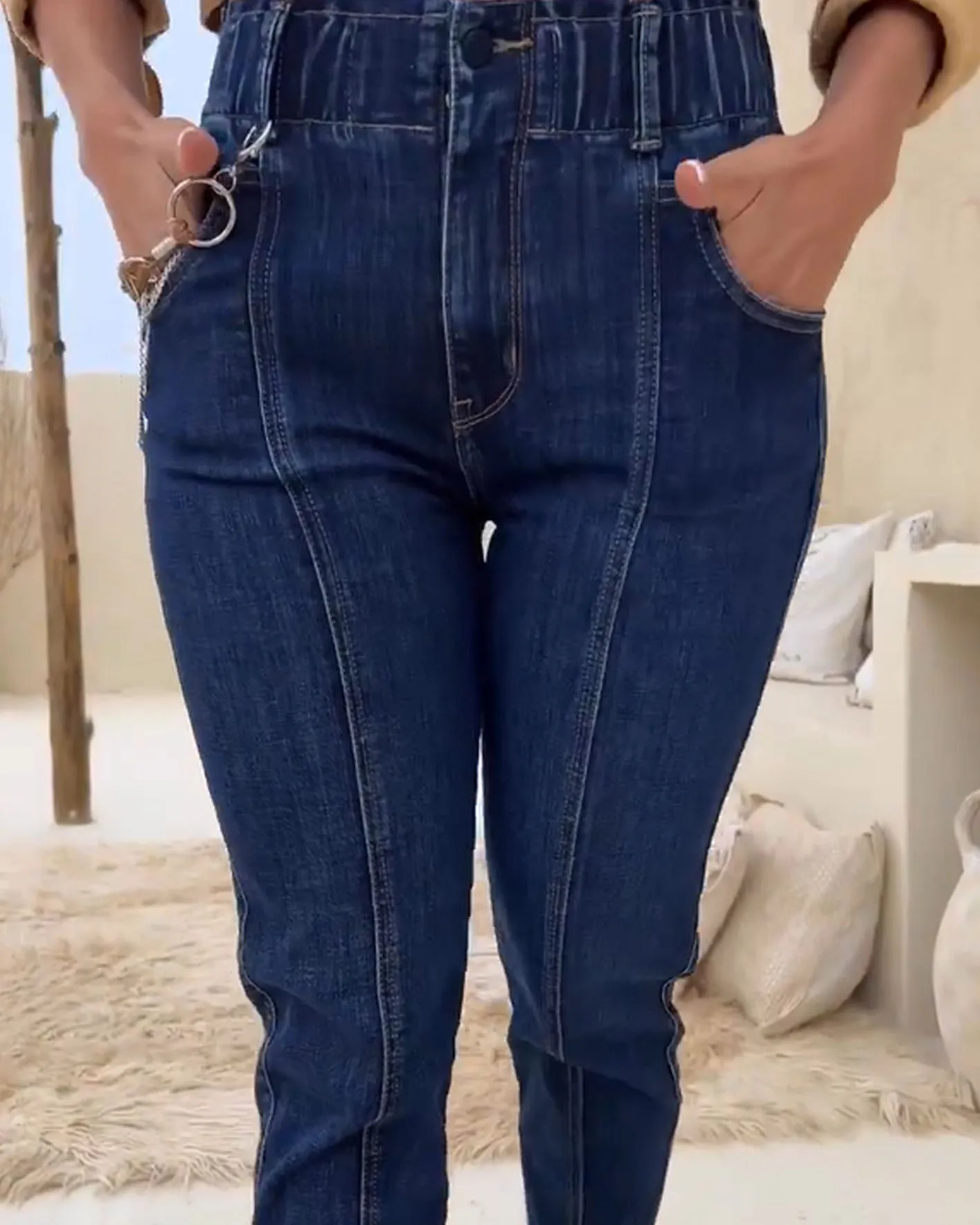 Skinny Jeans With Elastic Waistband (Pre-Sale)