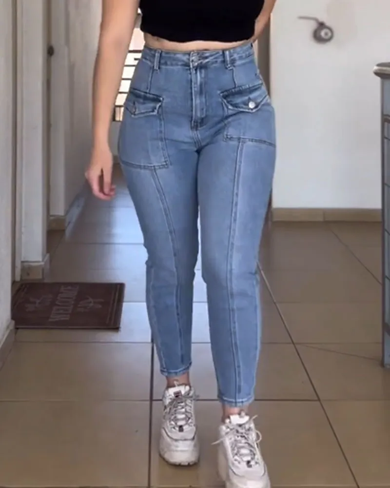 Skinny Jeans With Clamshell Pockets (Pre-Sale)