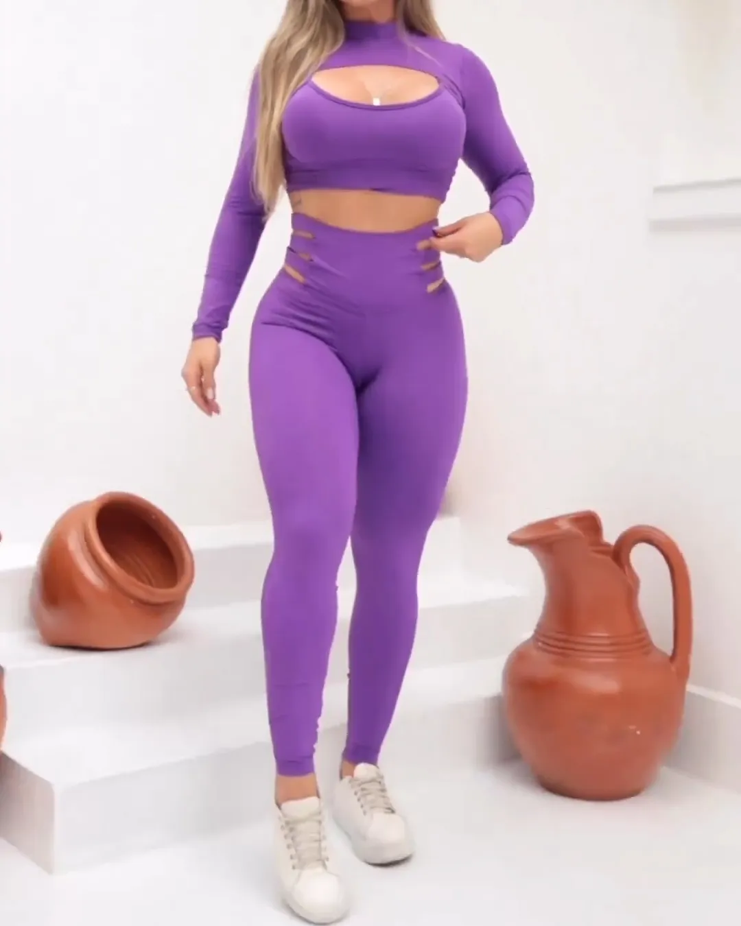 Fitness Purple Strappy Set
