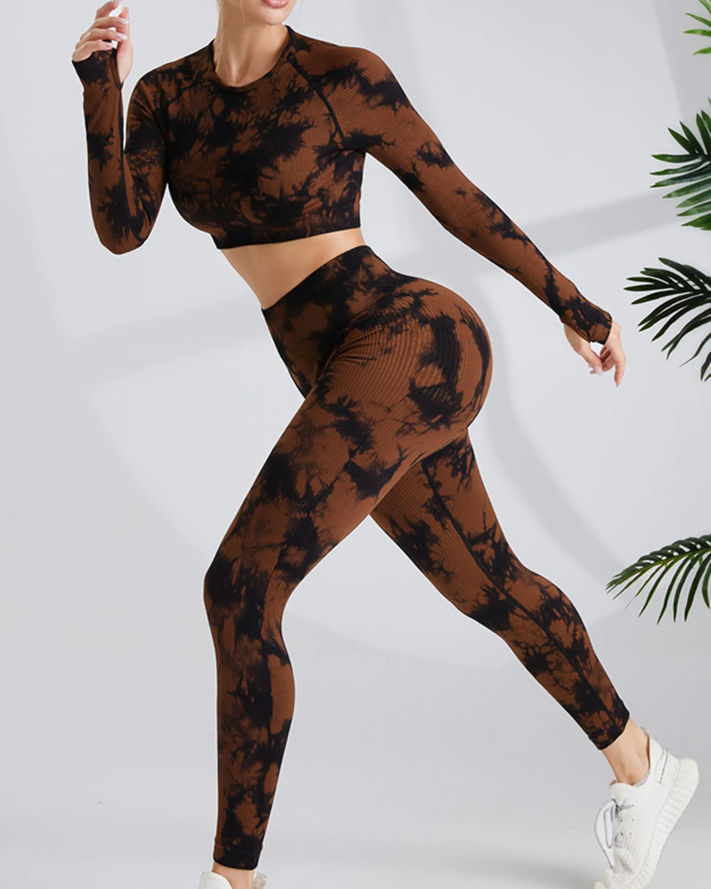 Tie-Dye Yoga Long-Sleeved Suit