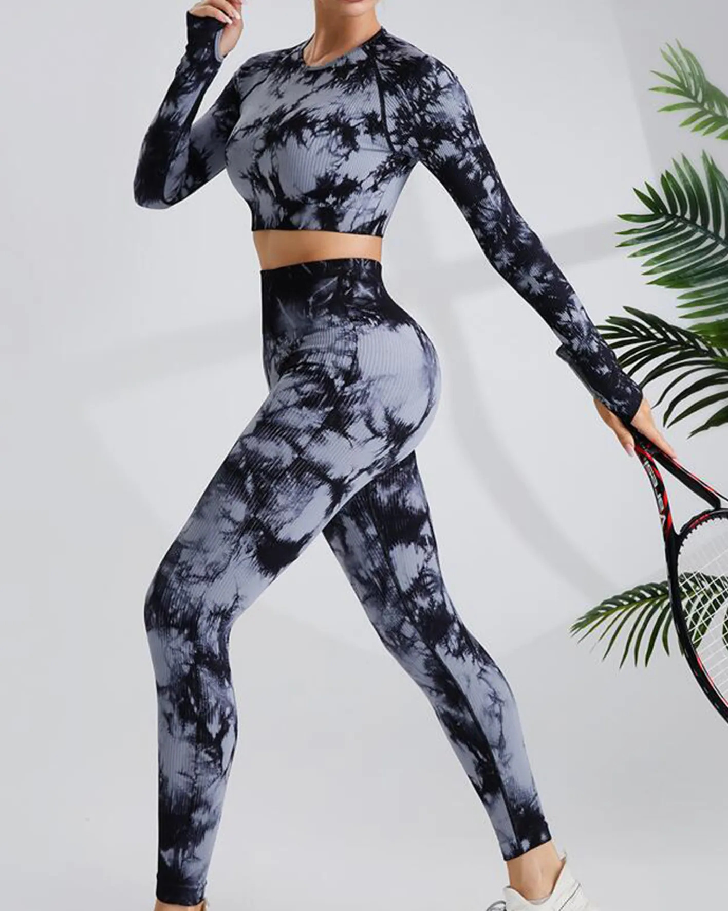 Tie-Dye Yoga Long-Sleeved Suit