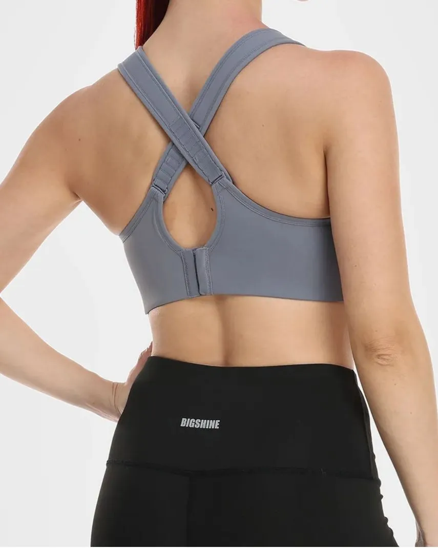 Sujetador deportivo High Impact Full Coverage Plus Size - Gris