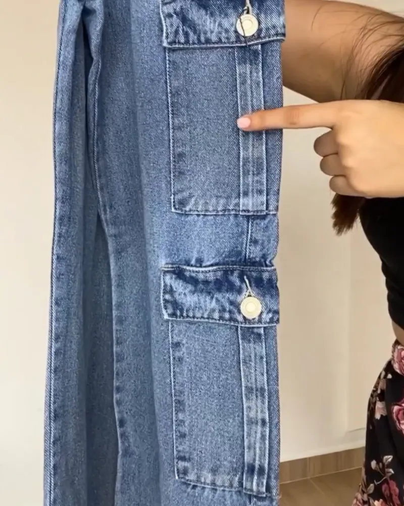 Cargo Jeans With Large Pockets (Pre-Sale)