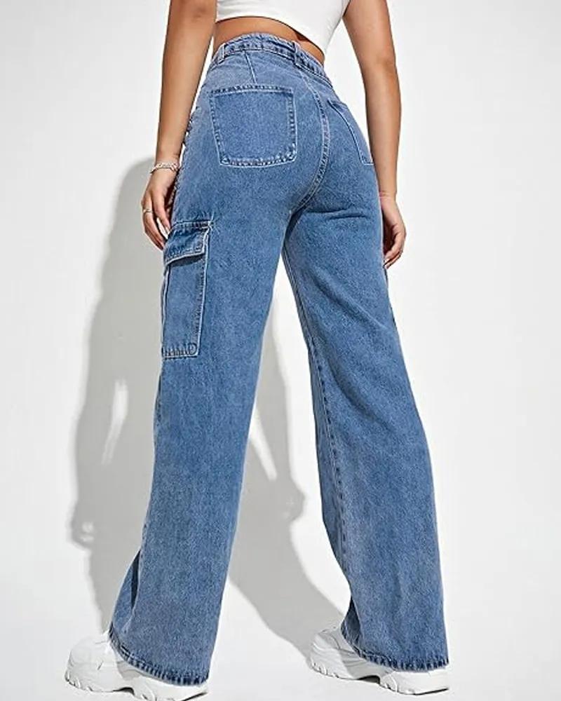 Cargo Style Jeans With Large Pockets (Pre-Sale)