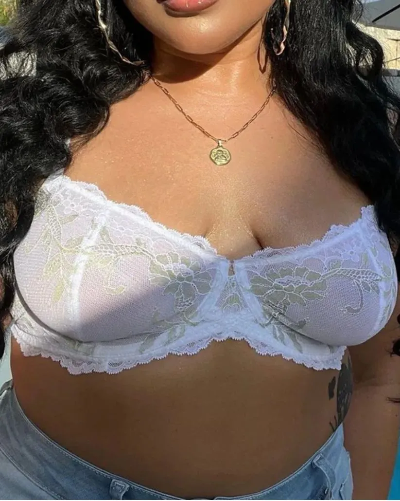 Sujetador de media altura con encaje de pestañas Sujetador sexy