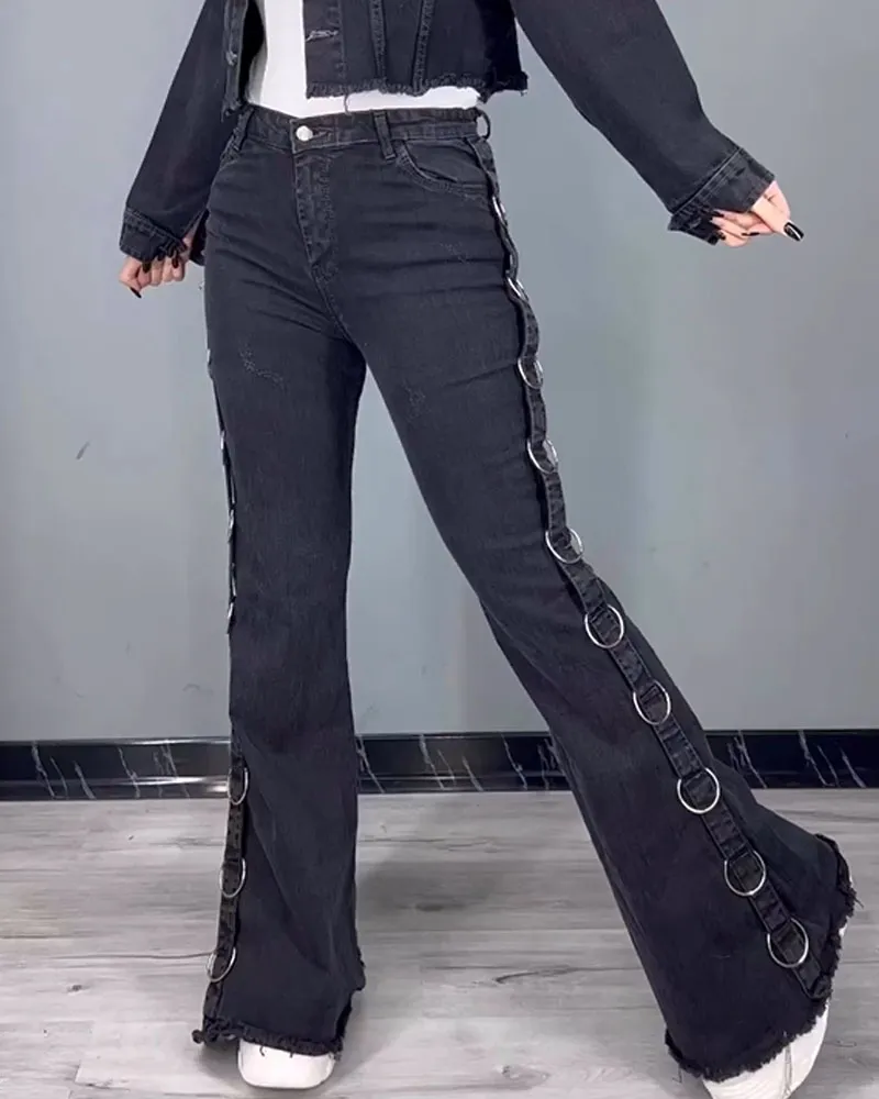 Women's Side Pull Up Stylish Flare Pants (Pre-Sale)