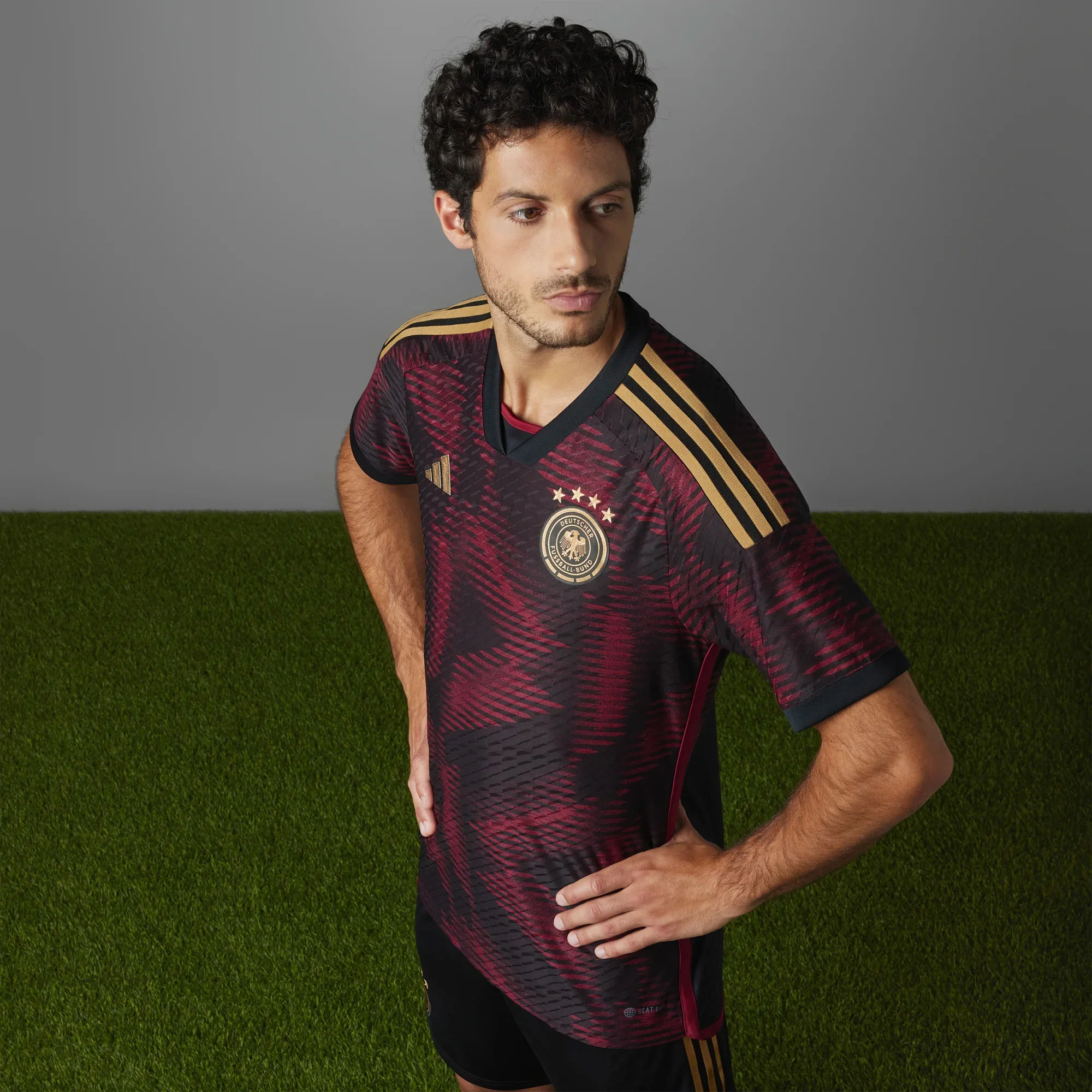 adidas Men's Germany 2022/23 Authentic Away Jersey Black/Burgundy