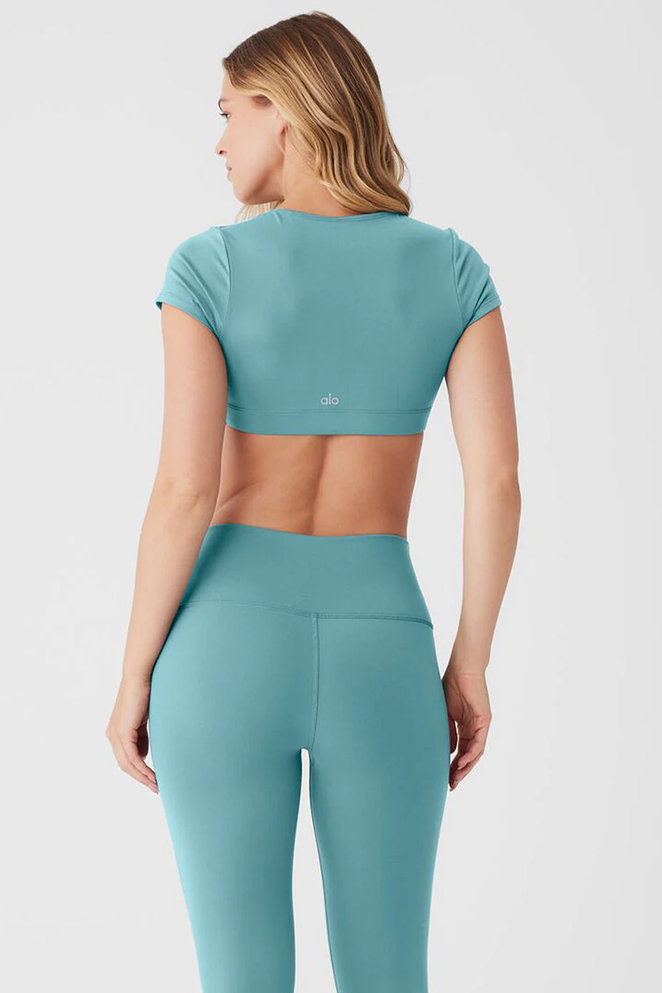 Airbrush Figure Short Sleeve Bra - Teal Agate