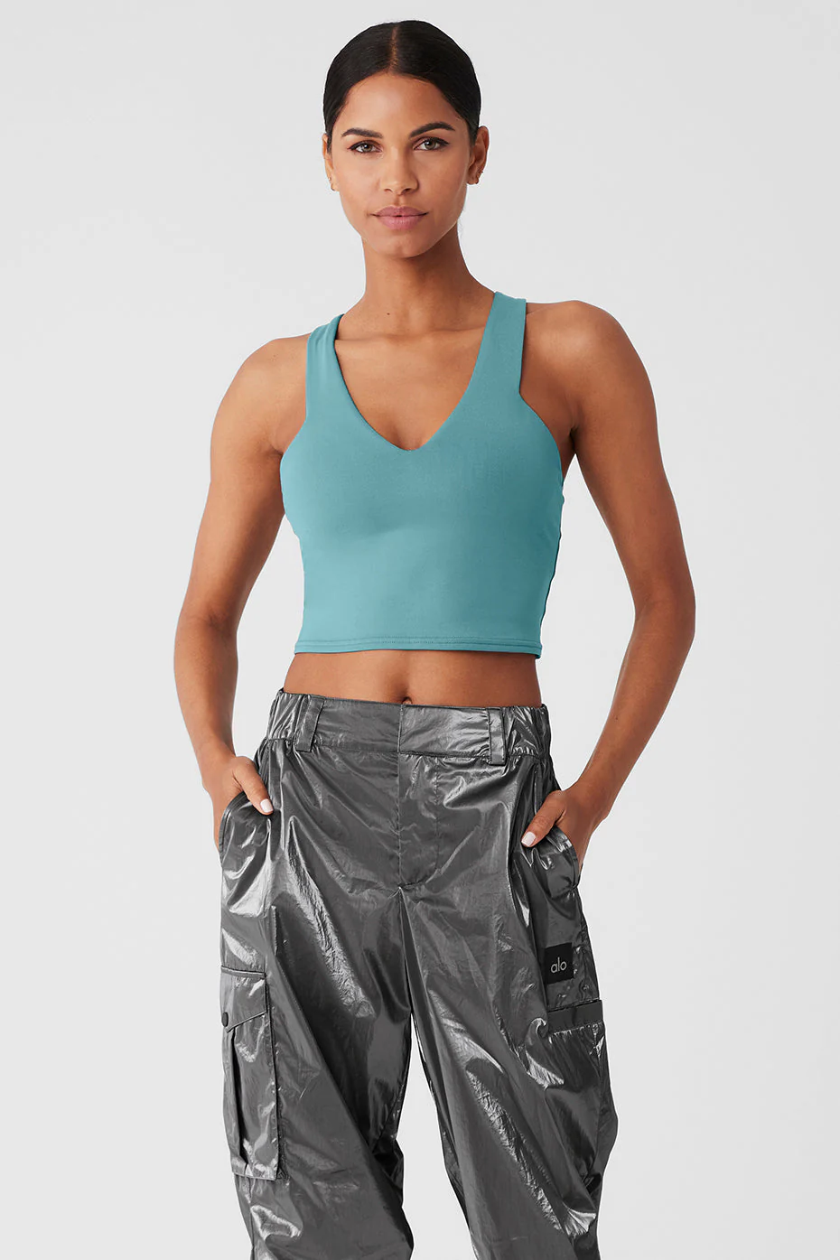 Airbrush Real Bra Tank - Teal Agate