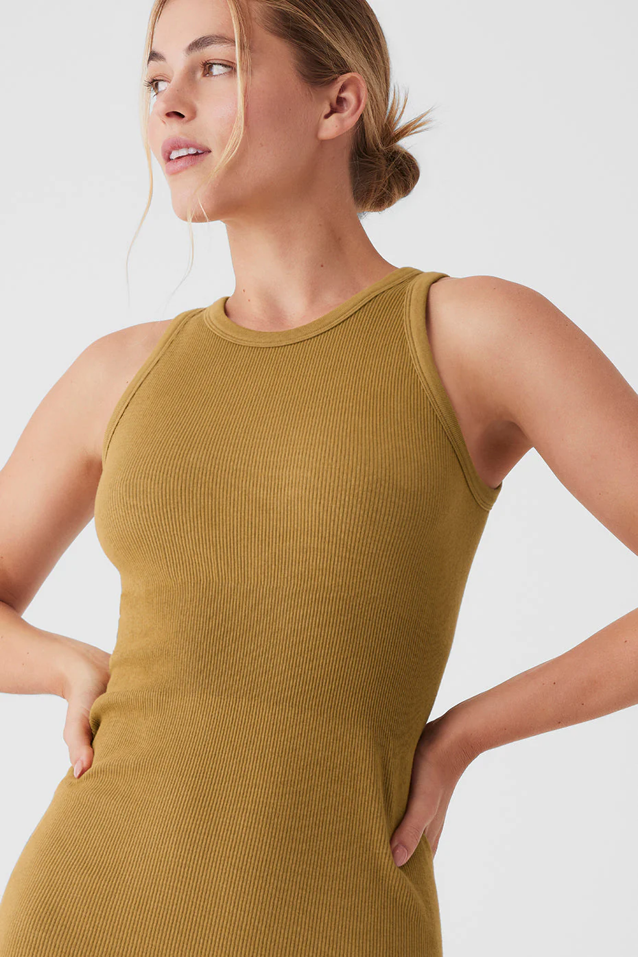 Seamless Ribbed Warm Nights Dress - Golden Olive Branch