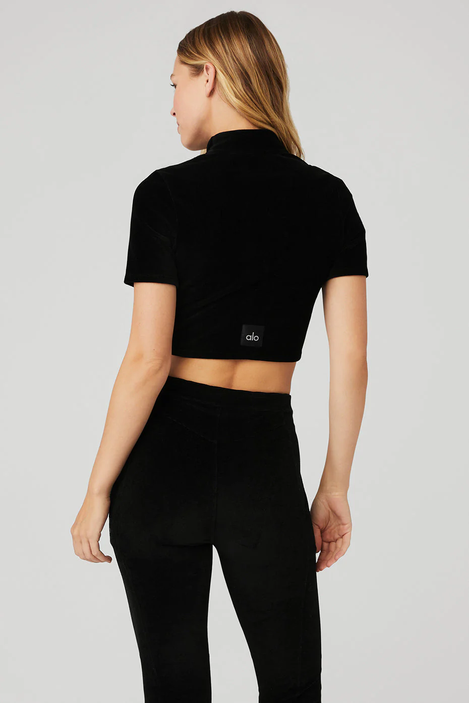 Micro Corduroy Winter Break Mock Neck - Black