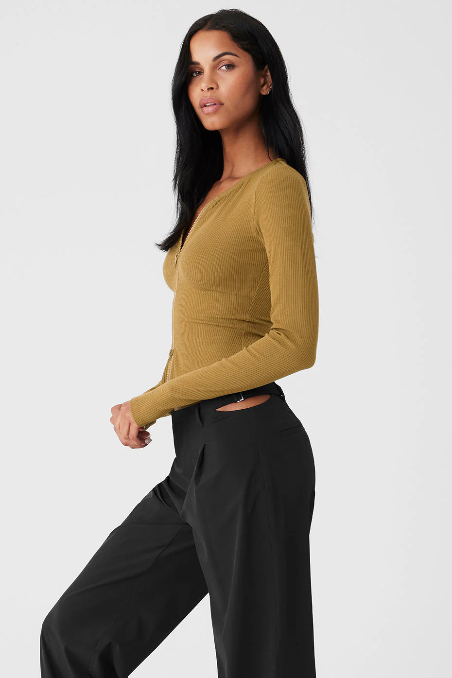 Ribbed Stardust Jacket - Golden Olive Branch