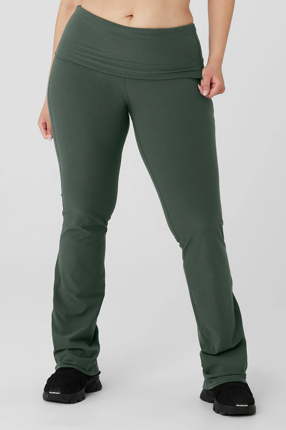Alosoft Low-Rise Foldover Bootcut Legging - Dark Cactus