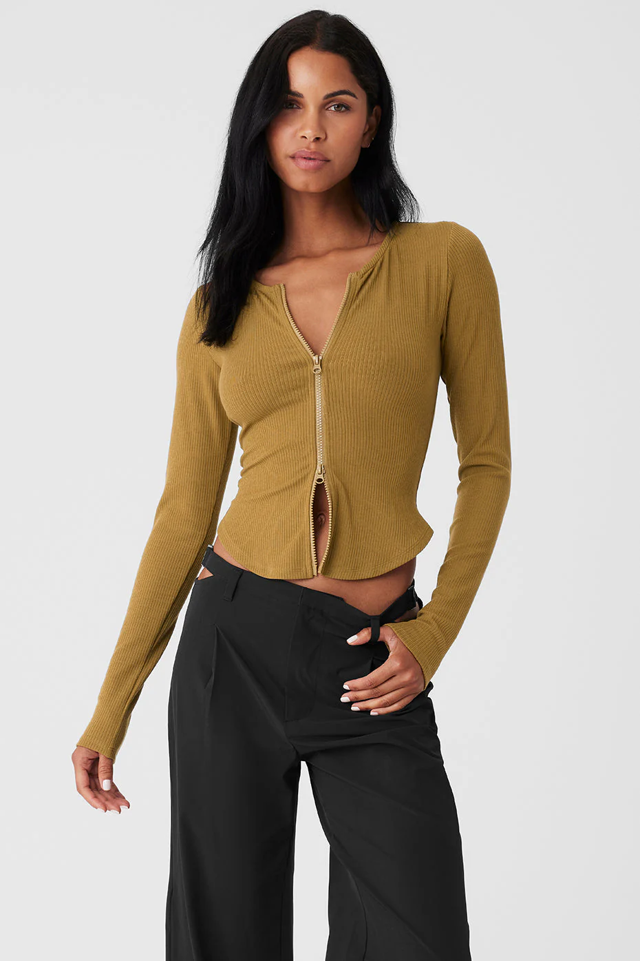 Ribbed Stardust Jacket - Golden Olive Branch