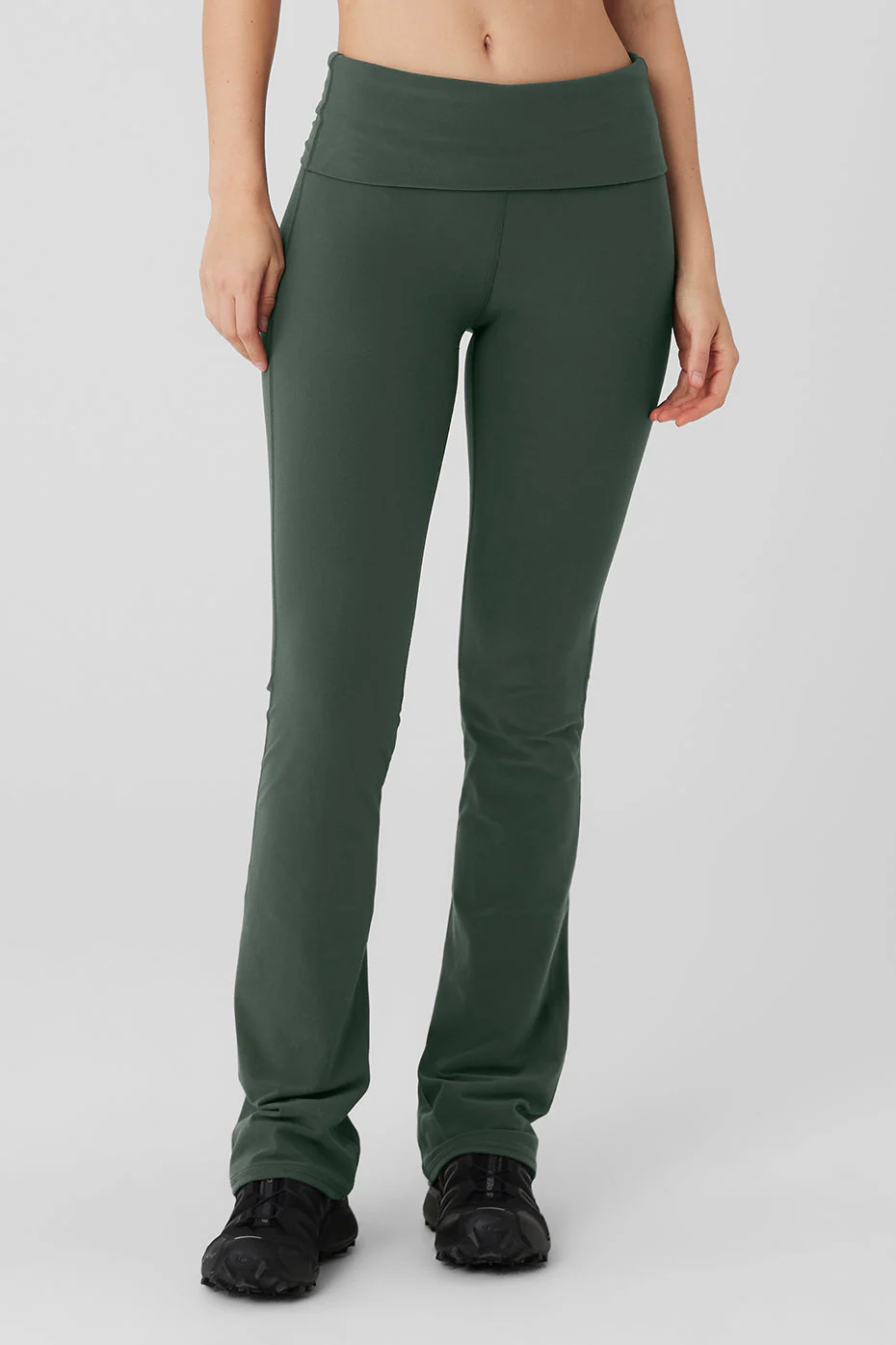 Alosoft Low-Rise Foldover Bootcut Legging - Dark Cactus