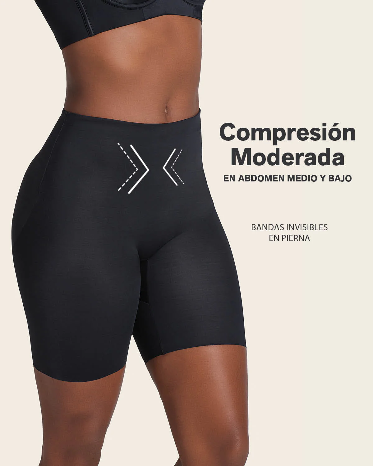 Panty short invisible de control de abdomen efecto levanta glúteos