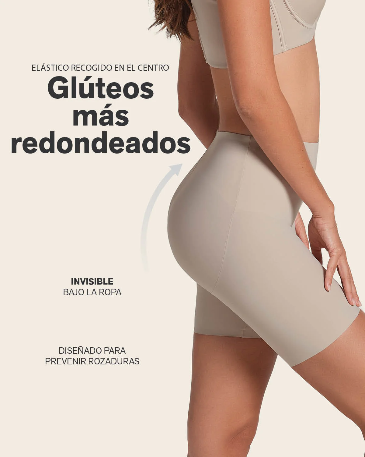 Panty short invisible de control de abdomen efecto levanta glúteos