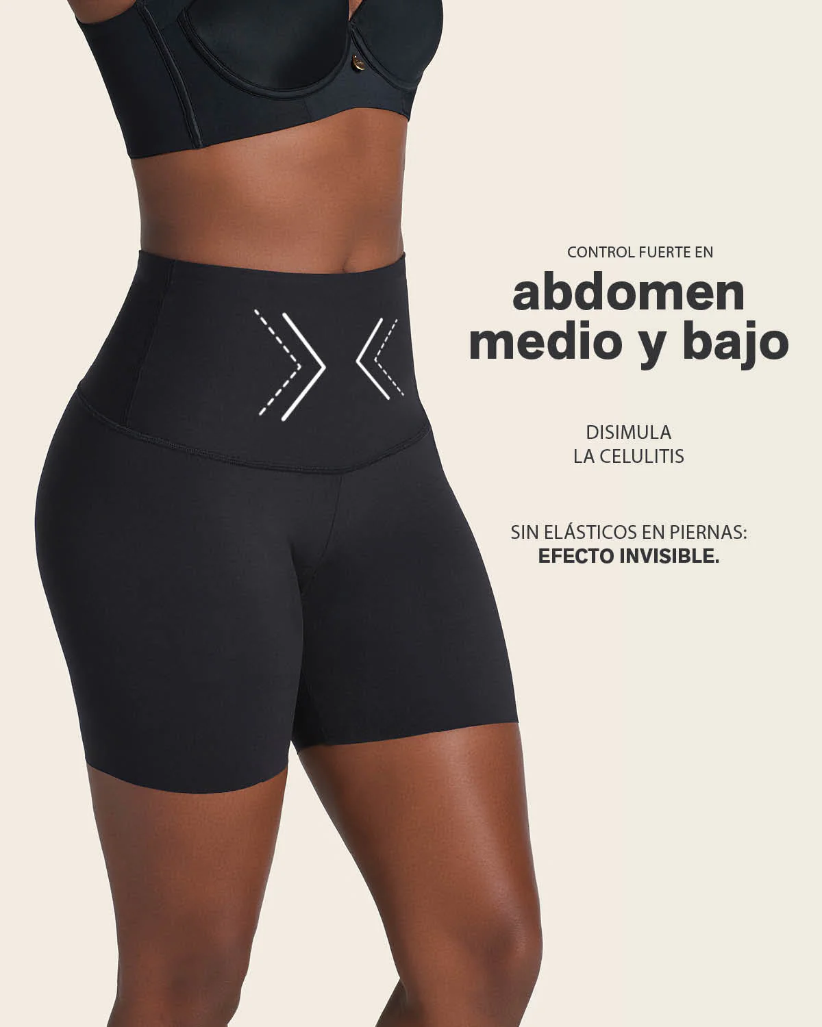 Short de control de abdomen y cintura que disimula la celulitis