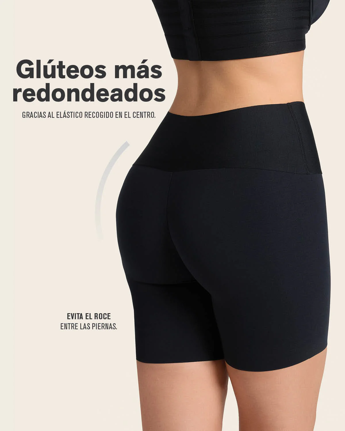 Short de control moderado aspecto invisible con fajón antideslizante