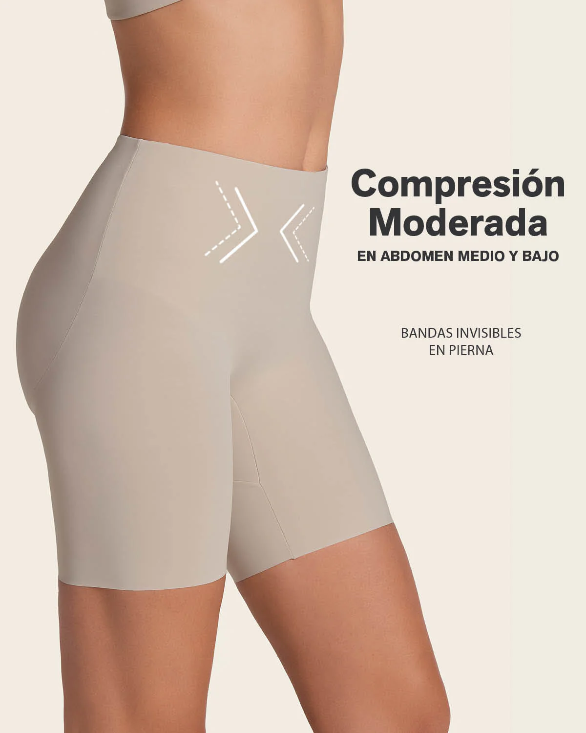 Panty short invisible de control de abdomen efecto levanta glúteos