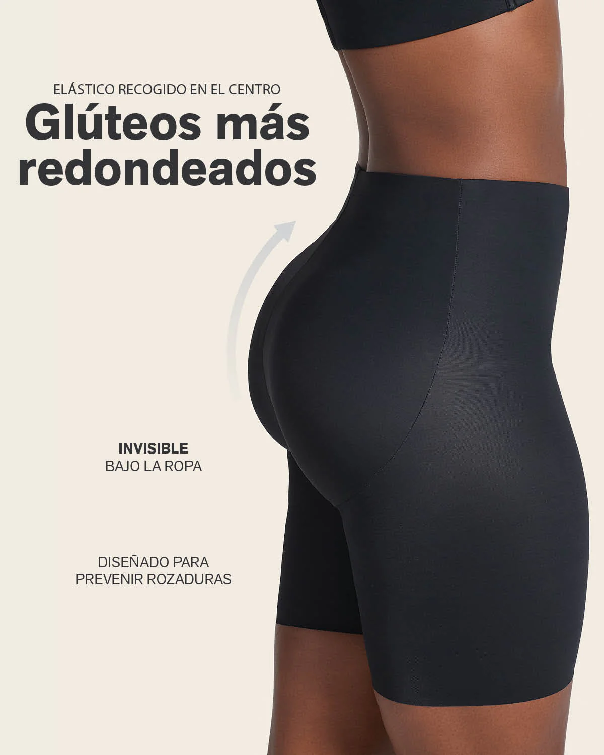 Panty short invisible de control de abdomen efecto levanta glúteos