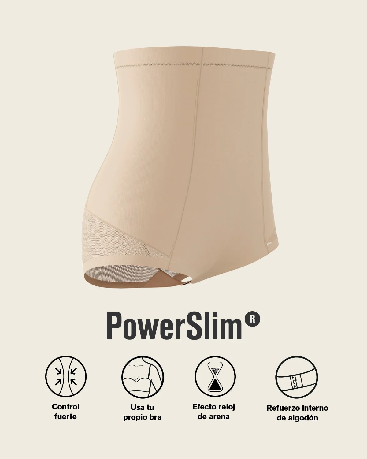 Panty faja de tiro alto y control de abdomen invisible en glúteos