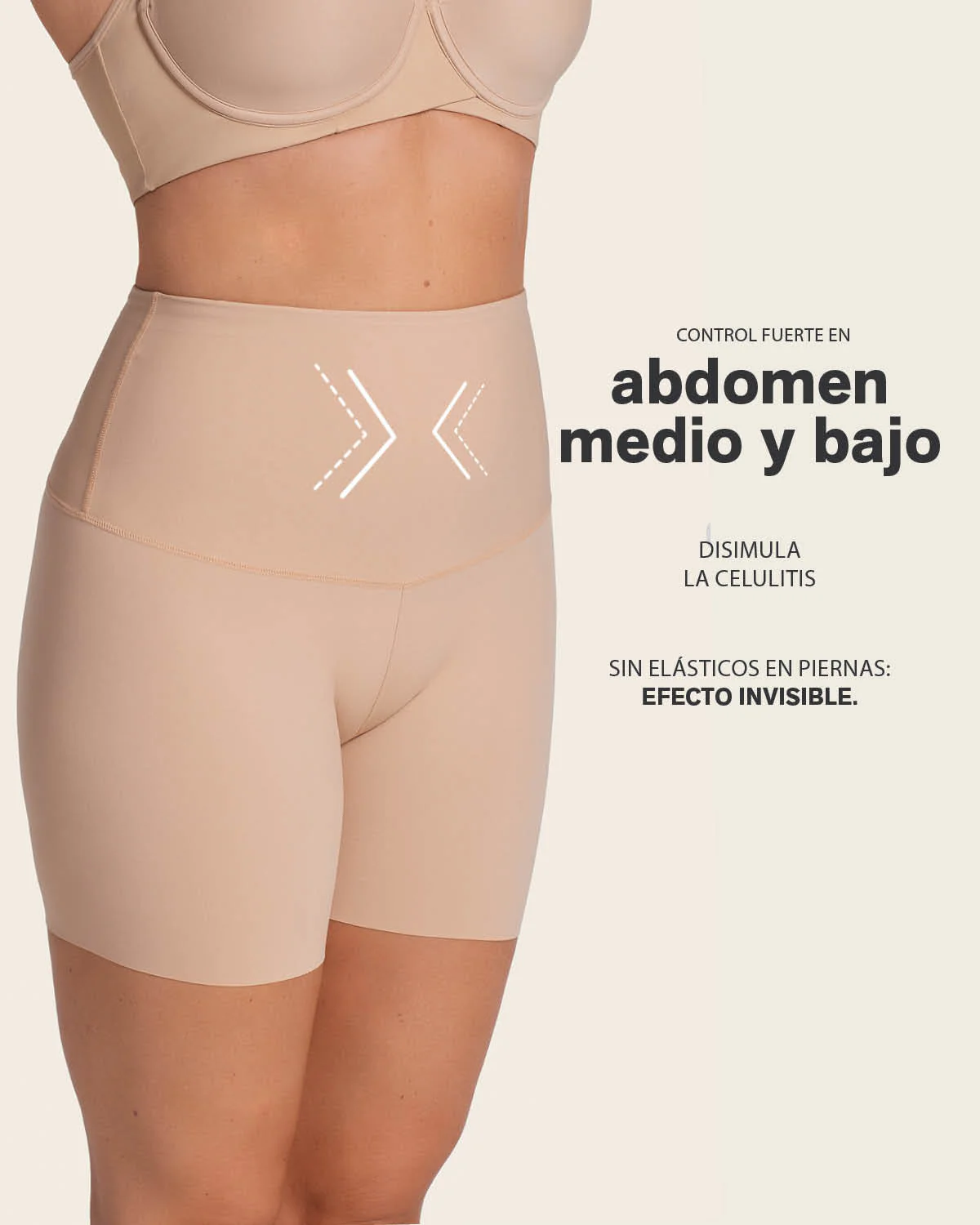 Short de control de abdomen y cintura que disimula la celulitis
