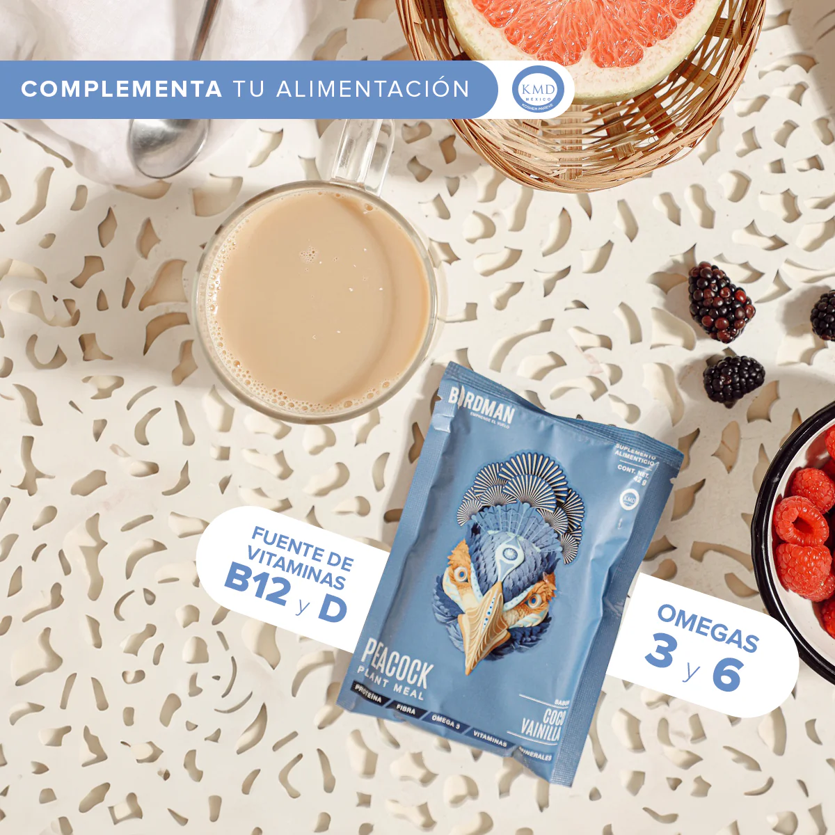 Peacock Plant Meal Coco-Vainilla 10 Pack Sobres pack