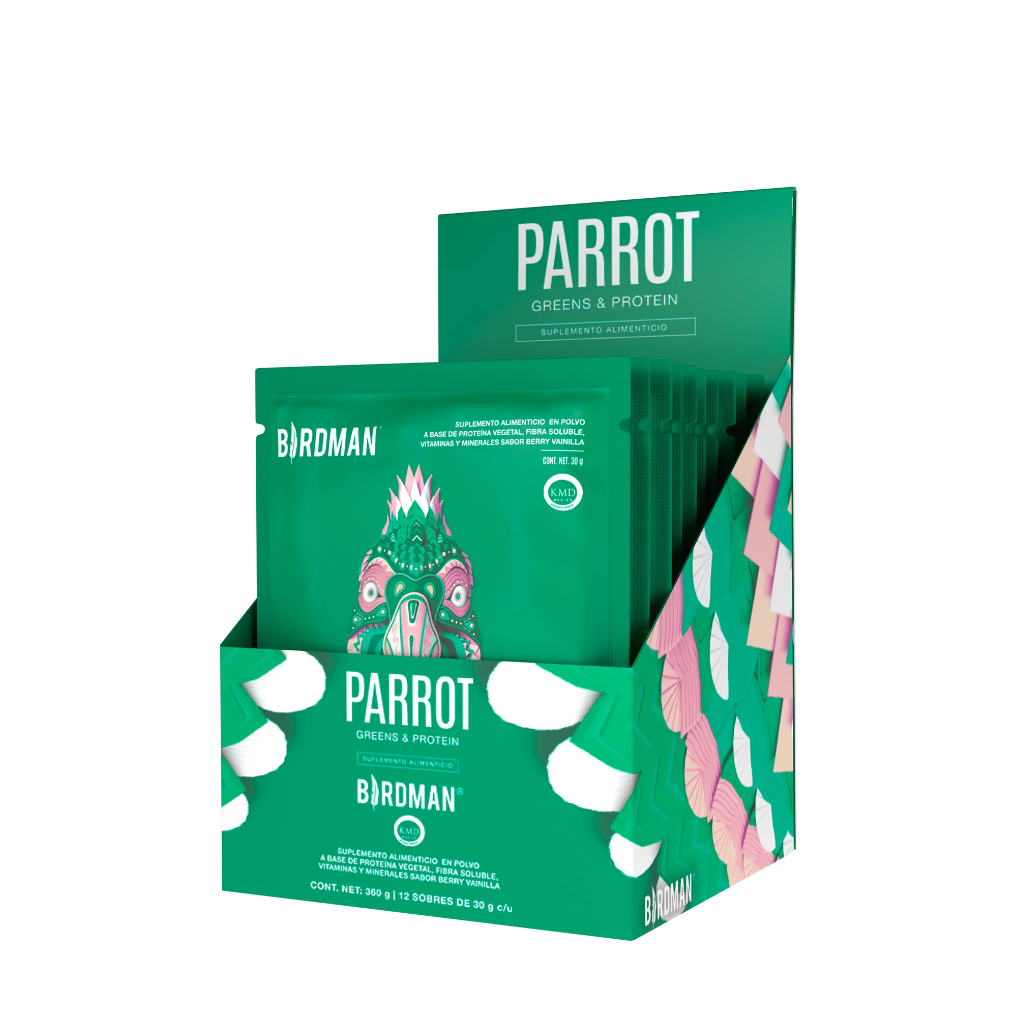 Parrot Greens & Protein Berry Vainilla 12 Pack Sobres