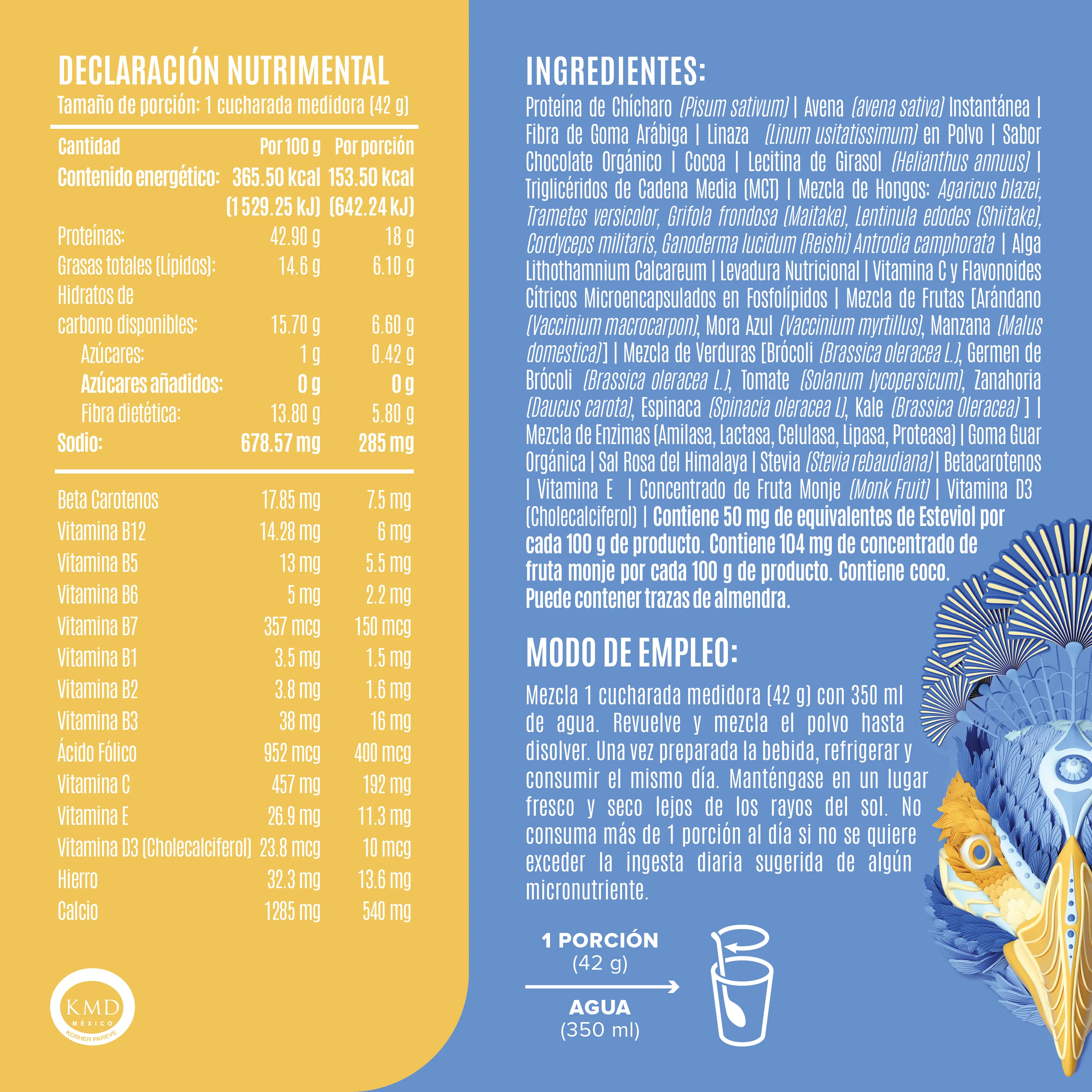 Peacock Plant Meal Coco Vainilla 882 g - 21 Servicios