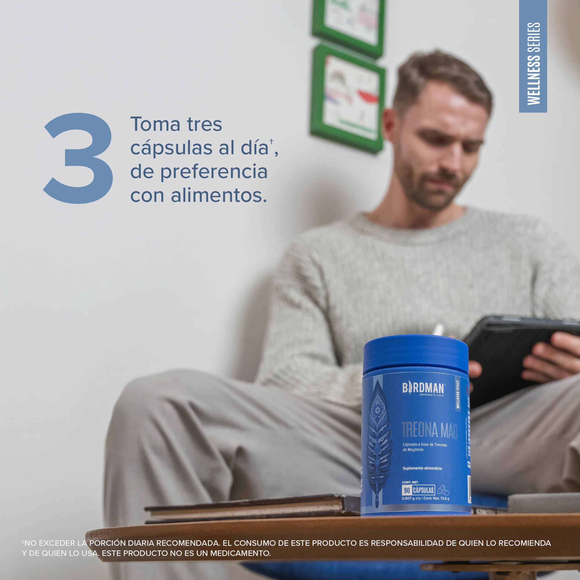 Treonato de Magnesio - 90 Cápsulas - 30 Porciones