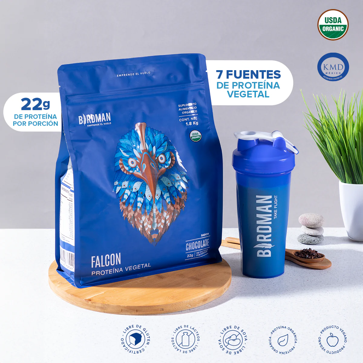 Falcon Protein Vainilla 1.8 kg - 60 Servicios pack