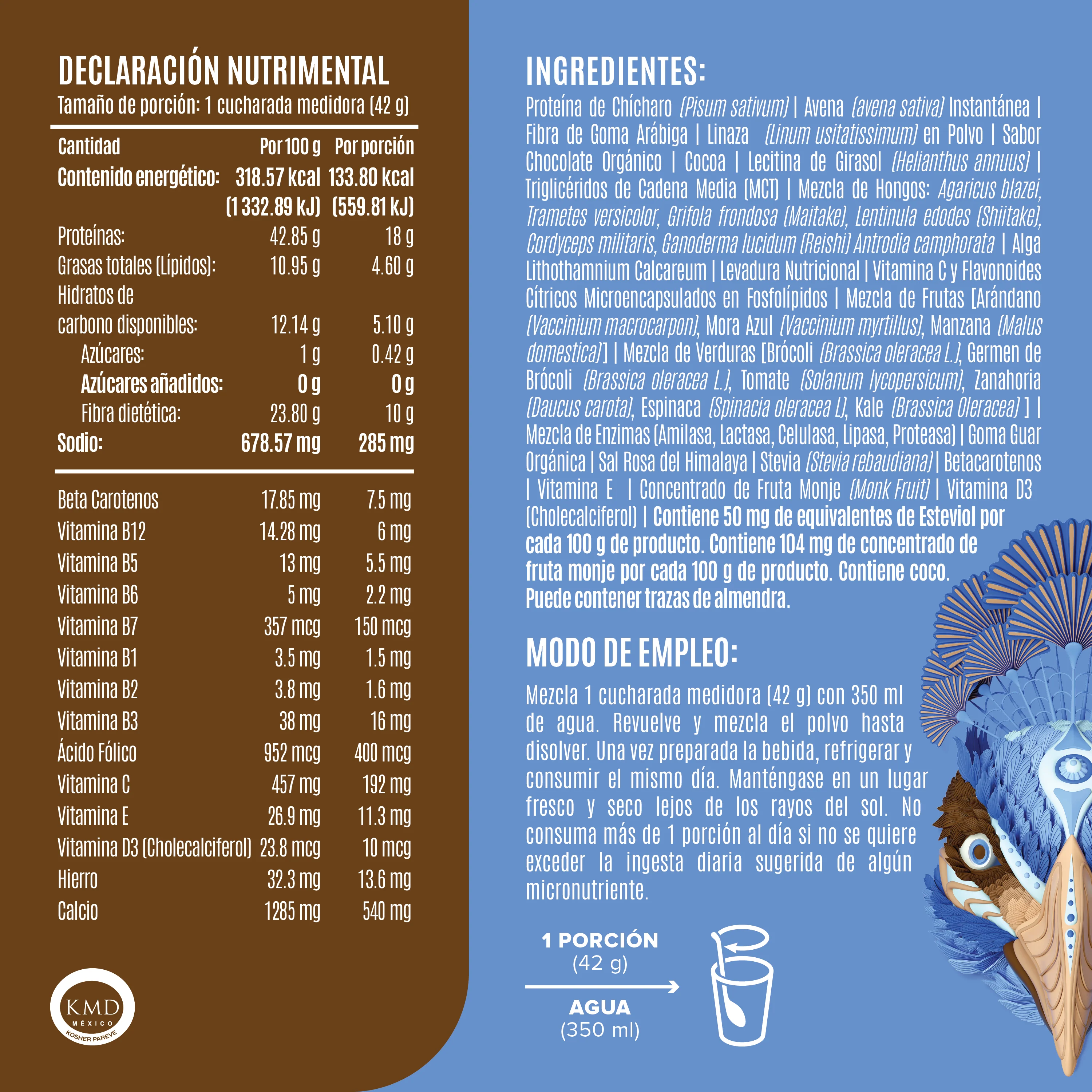 Peacock Plant Meal Chocolate 10 Pack Sobres pack