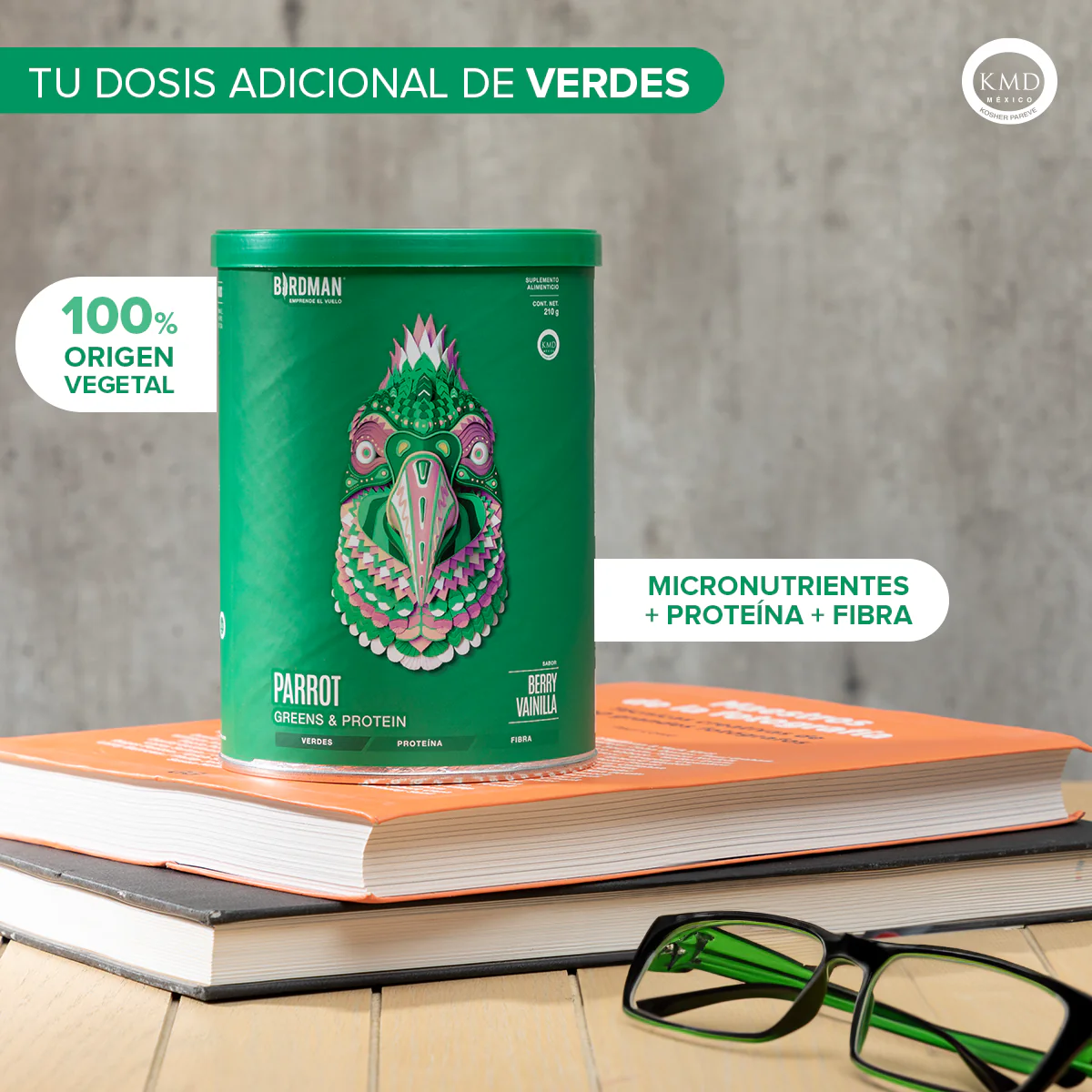 Parrot Greens & Protein Matcha 210 g - 7 Servicios