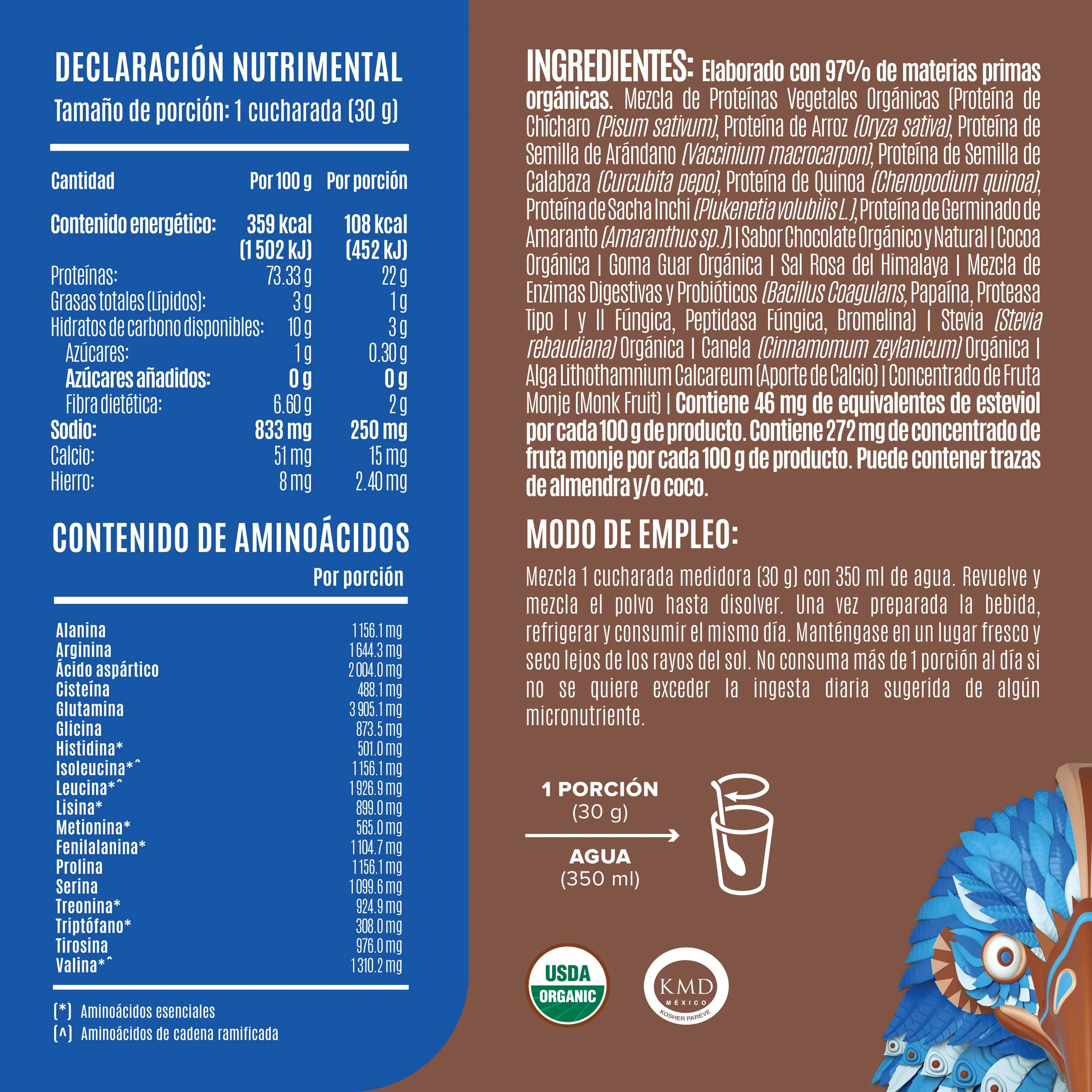 Falcon Protein Chocolate 510 g - 17 Servicios